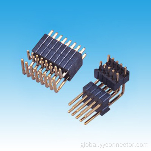 Pin Header Connector 1.27×2.54mm Dual Row R/A Dual Base Pin Header Factory